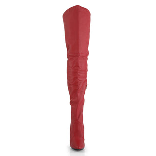 Legend-8899 Red Leather Thigh High Boots