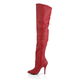 Legend-8899 Red Leather Thigh High Boots