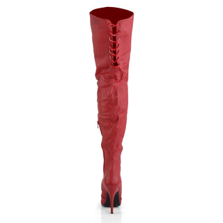 Legend-8899 Red Leather Thigh High Boots