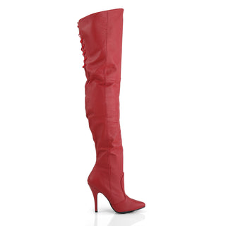Legend-8899 Red Leather Thigh High Boots