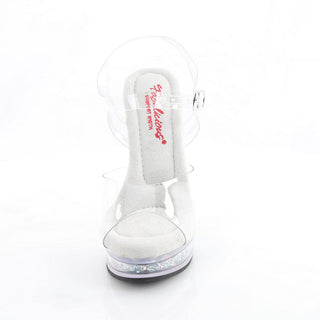 Majesty-508RSI Comfort Width Clear Rhinestone Platform Heels