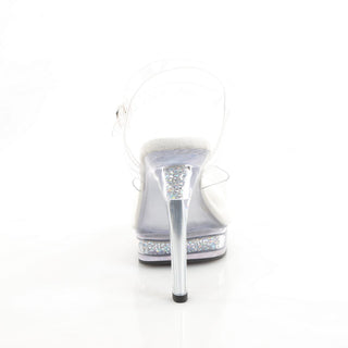 Majesty-508RSI Comfort Width Clear Rhinestone Platform Heels