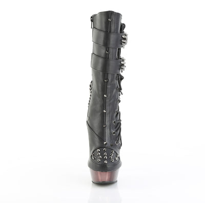 Muerto-159 Finger Bone Heel Chrome Platform Boots