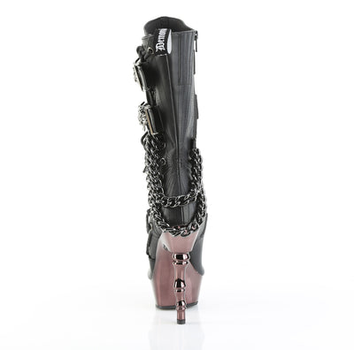 Muerto-159 Finger Bone Heel Chrome Platform Boots