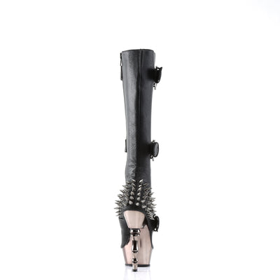 Demonia Muerto-2028 Knee High Skull Boots
