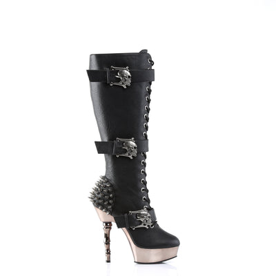Demonia Muerto-2028 Knee High Skull Boots