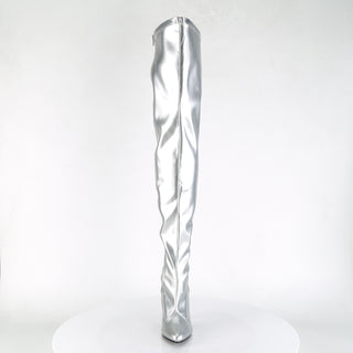 Seduce-3000 Silver Thigh High Boots