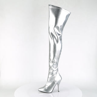 Seduce-3000 Silver Thigh High Boots