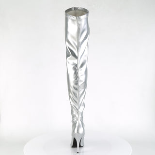 Seduce-3000 Silver Thigh High Boots