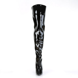 Seduce-3010 Black Patent Thigh High Boots