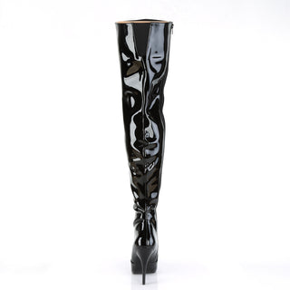 Seduce-3010 Black Patent Thigh High Boots