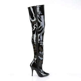 Seduce-3010 Black Patent Thigh High Boots