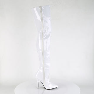 .Seduce-3010 White Thigh High Boots