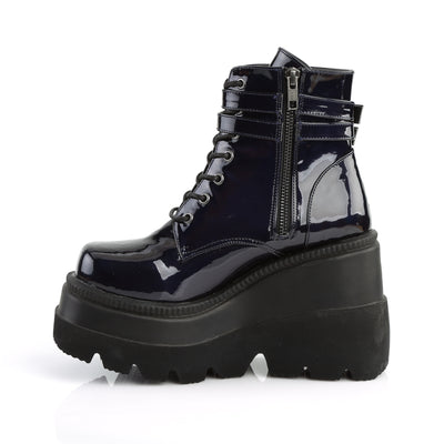 Demonia Shaker-52 Hologram Wedge Platform Boots