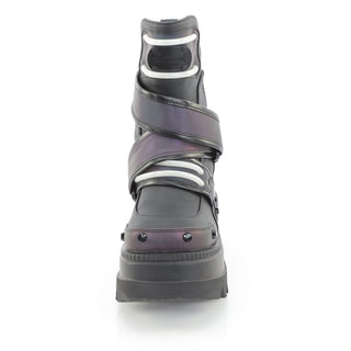 Shaker-58 Green Multi Reflective Platform Ankle Boots