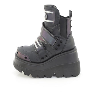 Shaker-58 Green Multi Reflective Platform Ankle Boots