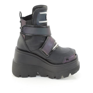 Shaker-58 Green Multi Reflective Platform Ankle Boots