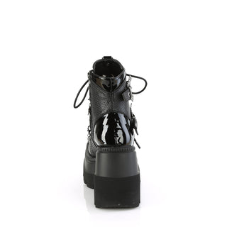 Shaker-66 Bat Charm Gothic Wedge Boots