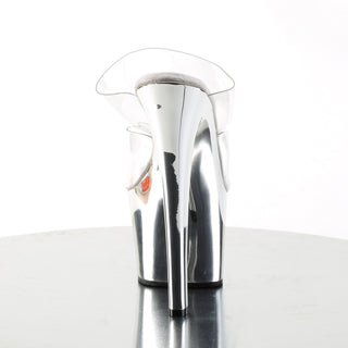 Sky-302 Silver Dual Band Chrome Platform Sandals