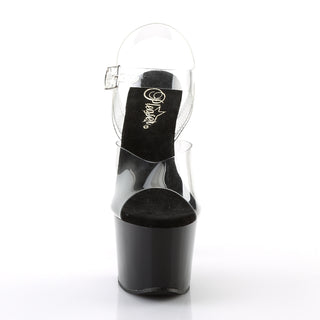 Sky-308 Clear-Black Platform Sandals