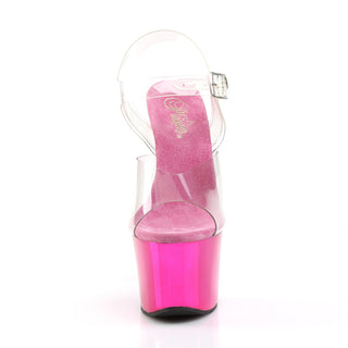 Sky-308 Hot Pink Chrome Platform Sandals
