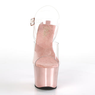 Sky-308 Rose Gold Chrome Platform Sandals