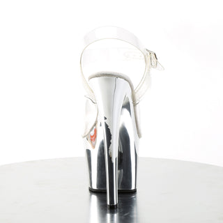 Sky-308 Silver Chrome Platform Sandals