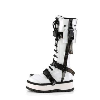 Slacker-260 White Future Goth Platform Boots