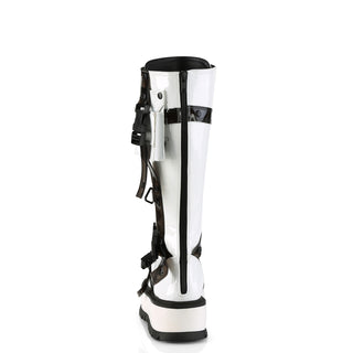 Slacker-260 White Future Goth Platform Boots