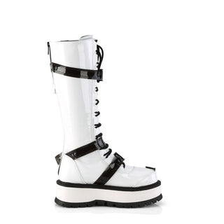 Slacker-260 White Future Goth Platform Boots