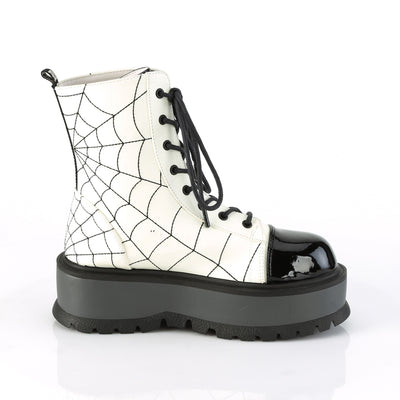 Spider Web Platform Boots Glow White