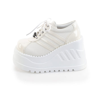 Stomp-08-1 Off White Wedge Platform Sneakers