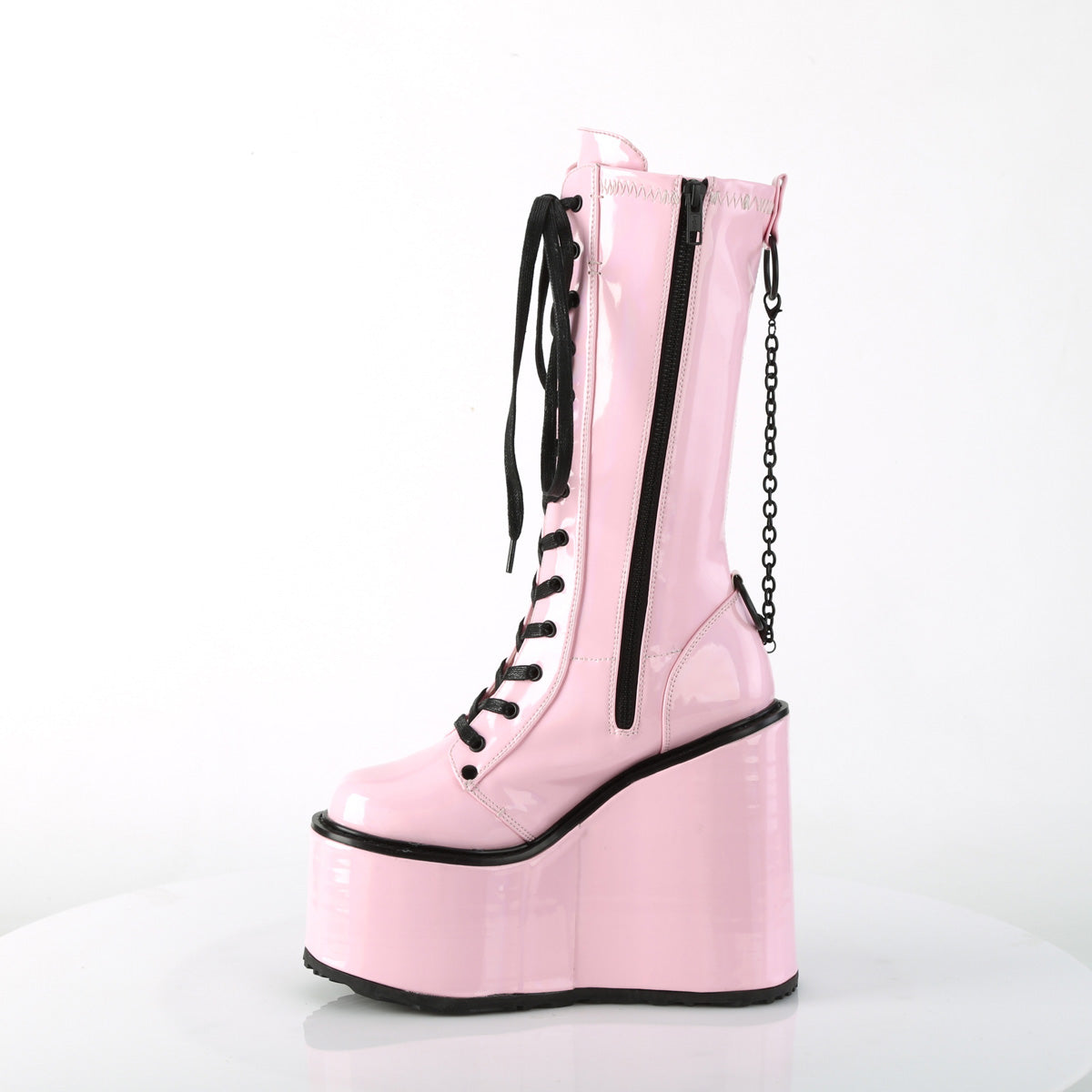 Wedge Platform Punk Boots Pink