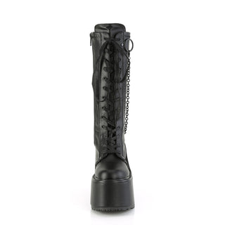 Swing-150 Black Matte Wedge Platform Punk Boots