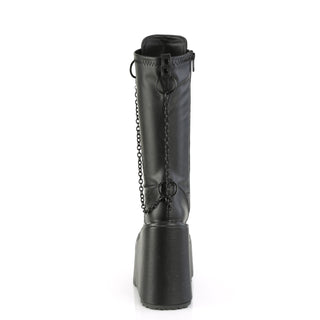 Swing-150 Black Matte Wedge Platform Punk Boots