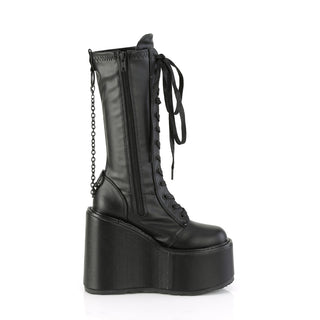 Swing-150 Black Matte Wedge Platform Punk Boots