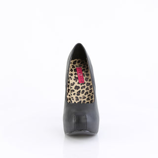Teeze-06W Black Matte Wide Width Heels (Size 11-16)