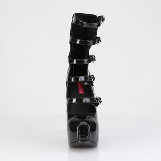 Teeze-23 Black Burlesque Platform Booties