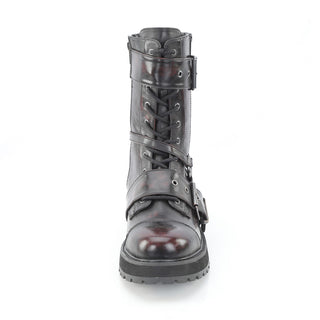 Valor-220 Black/Burgundy Rub-Off Mid-Calf Boots - Unisex