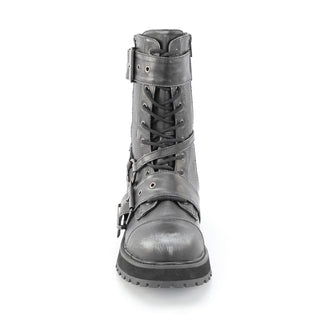 Valor-220 Black/Silver Rub-Off Mid-Calf Boots - Unisex
