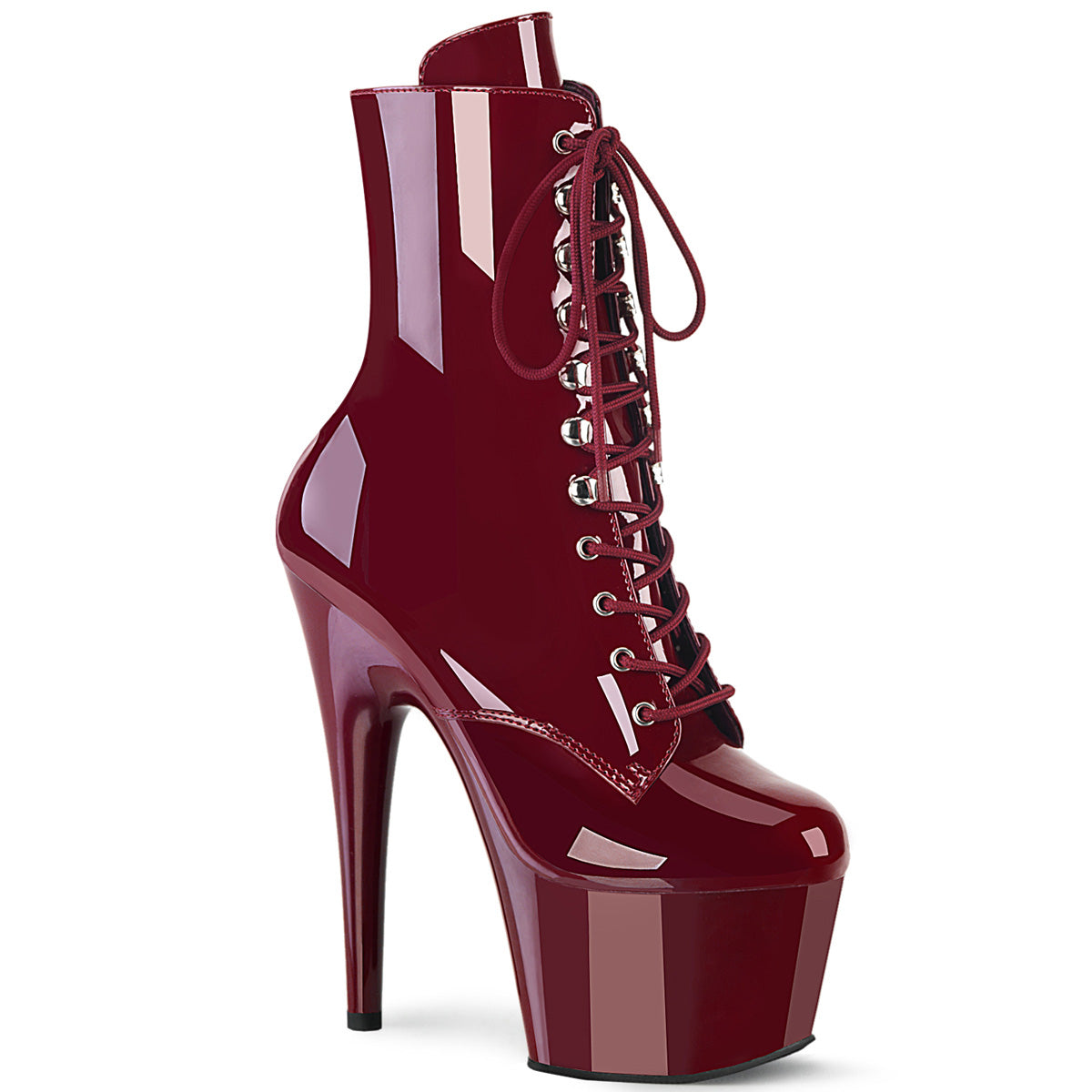 Sexy Devil 7 Inch Burgundy Patent Ankle Boots