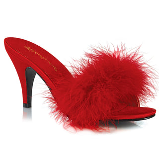 Red Amour-03 Red Marabou Mules