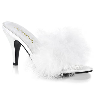 Amour-03 White Marabou Mules