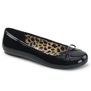 Anna-01 Black Patent Plus Size Ballet Flats (US 9-16)