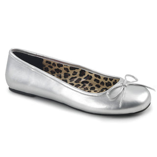 Anna-01 Silver Plus Size Ballet Flats (US 9-16)
