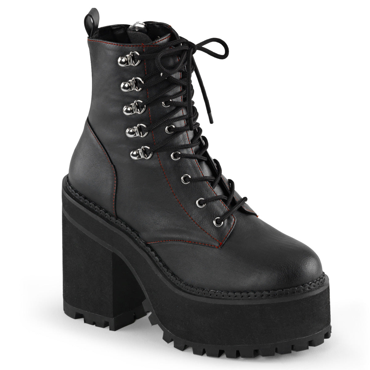 Demonia Assault-100 Block Heel Combat Boots