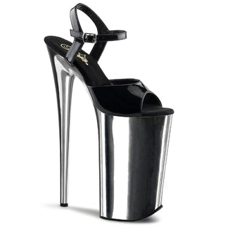 Beyond-009 Silver 10-Inch Chrome Platform Heels