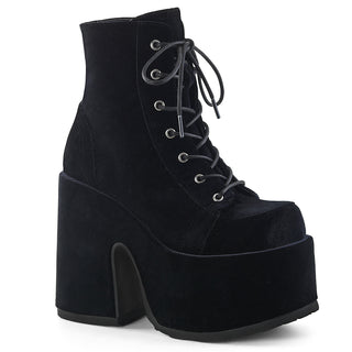 Camel-203 Velvet Platform Boots