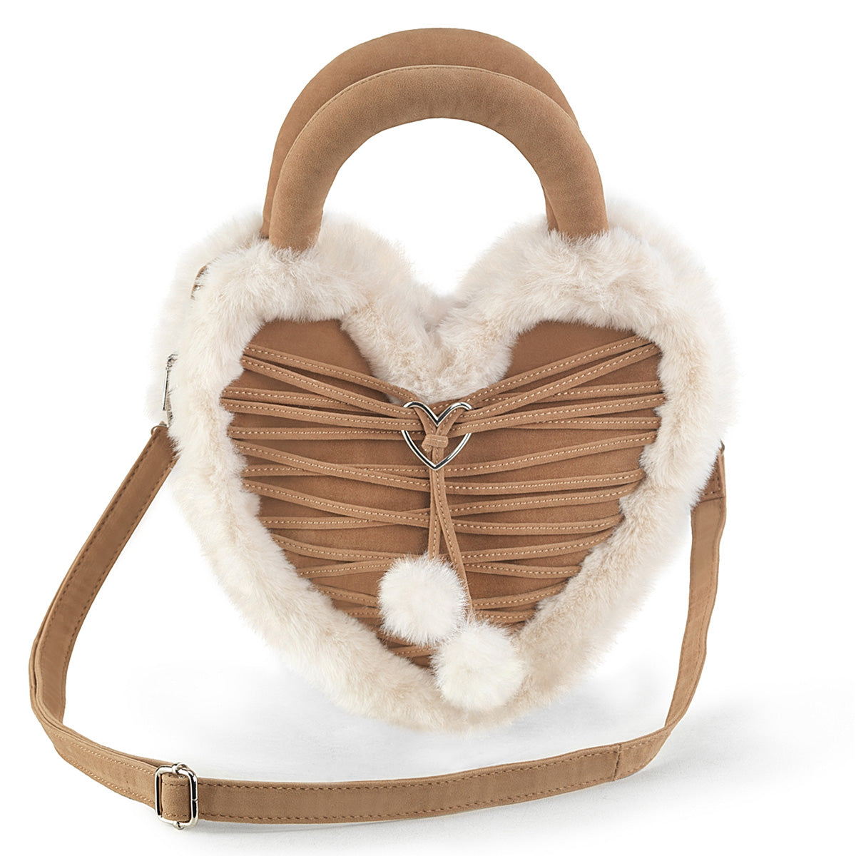 camel fluffy heart bag demonia hb-631