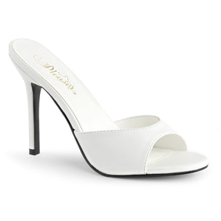.Classique-01 White Stiletto Slides